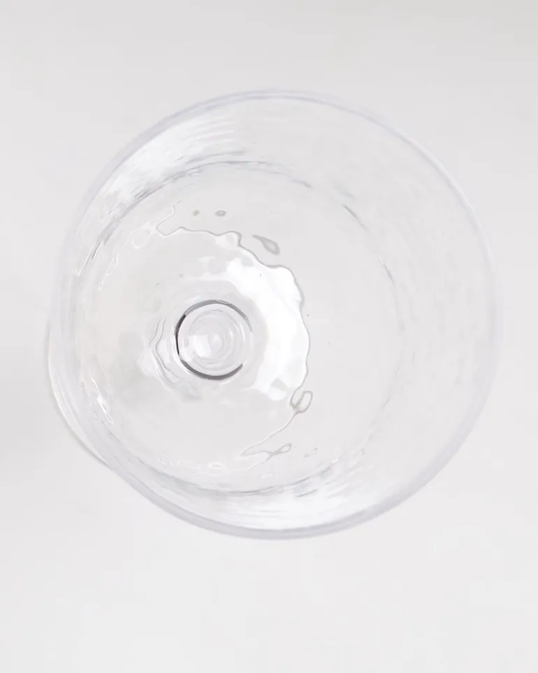 Clear Hammered Wine Glass