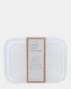 Clip Lid Food Storage Box (5 Pack)