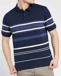 Colour Block Cotton Stripe Polo