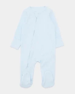 Cotton Blue Two-Way-Zip Sleepsuit - Pack Of 3 (Newborn-12 Months)