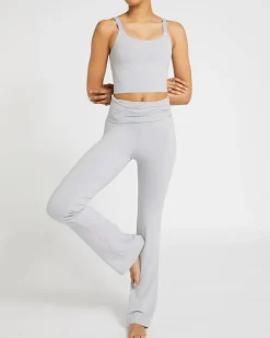 Cotton Foldover Flared Leggings