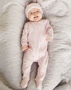 Cotton Pink Two-Way-Zip Sleepsuit - Pack Of 3 (Newborn-12 Months)