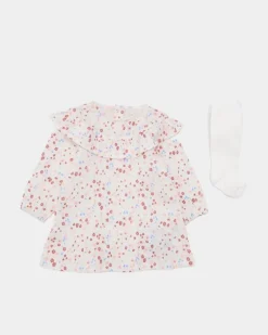 Crinkle Dress With Tights