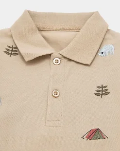 Embroidered Long-Sleeved Polo Shirt (6 Months-5 Years)