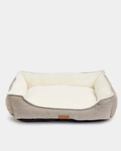 Faux Linen Dog Box Bed