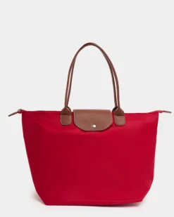 Foldable Red Tote Bag