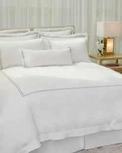 Francis Brennan the Collection Embroidered Double Stripe Bed Sheet