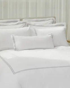 Francis Brennan the Collection Grey King Double Stripe Oxford Pillowcase