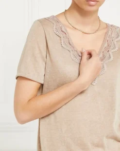 Gallery Freida Lace Linen Look T-Shirt