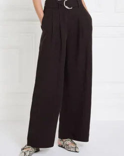 Gallery High Waisted Belted Wide Leg Trousers