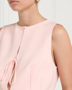 Gallery Light Pink Bow Tie Waistcoat Top
