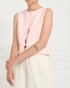 Gallery Light Pink Bow Tie Waistcoat Top