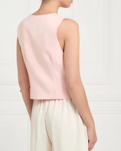 Gallery Light Pink Bow Tie Waistcoat Top