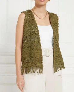 Gallery Lucia Cotton Fringe Waistcoat