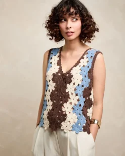 Gallery Sylvie Crochet Knit Waistcoat