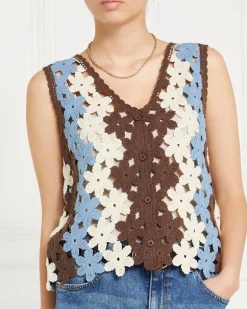 Gallery Sylvie Crochet Knit Waistcoat