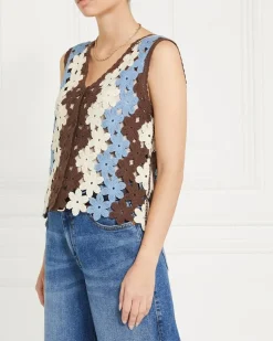 Gallery Sylvie Crochet Knit Waistcoat