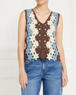 Gallery Sylvie Crochet Knit Waistcoat