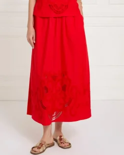 Gallery Sylvie Red Embroidery Co-Ord Skirt