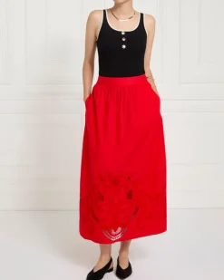 Gallery Sylvie Red Embroidery Co-Ord Skirt