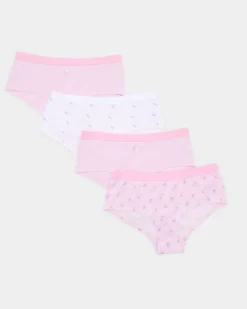 Girls Cotton Rich Shorts - Pack Of 4 - (2-14 years)