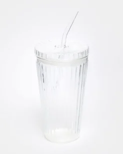 Glass With Straw And Lid
