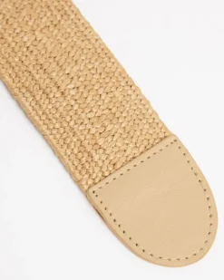 Gold Buckle Raffia Belt