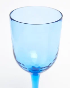 Hammered Blue Tint Wine Glass