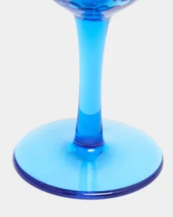 Hammered Blue Tint Wine Glass