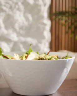 Hammered White Serving Bowl