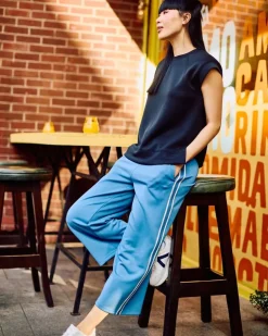 Helen Steele Blue Modal Crop Soft Touch Trousers