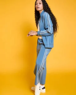 Helen Steele Blue Modal Soft Touch Side Tape Jacket