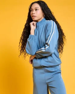 Helen Steele Blue Modal Soft Touch Side Tape Jacket