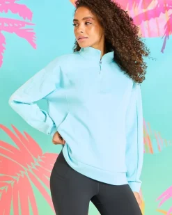 Helen Steele Blue Neon Half Zip Sweatshirt