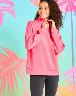 Helen Steele Pink Neon Half Zip Sweatshirt