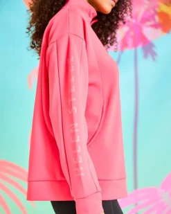 Helen Steele Pink Neon Half Zip Sweatshirt