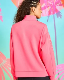 Helen Steele Pink Neon Half Zip Sweatshirt
