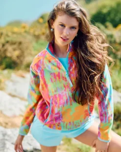 Helen Steele Print Half Zip Micro Fleece