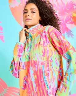 Helen Steele Print Half Zip Micro Fleece