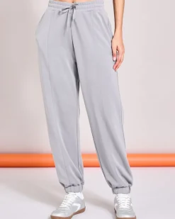 Helen Steele Soft Touch Grey Modal Gathered Hem Joggers
