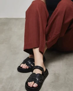 H-Front Strap Slider Sandals