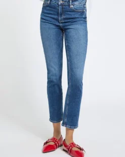 High Rise Skinny Denim Cropped Jeans