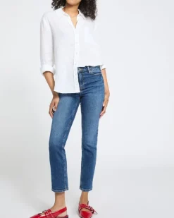 High Rise Skinny Denim Cropped Jeans