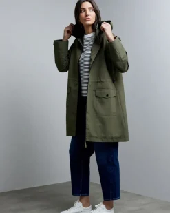 Hooded Spring Rain Parka Coat