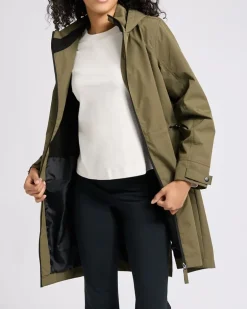 Hooded Spring Rain Parka Coat