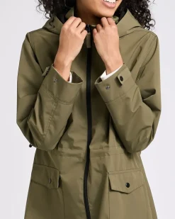 Hooded Spring Rain Parka Coat