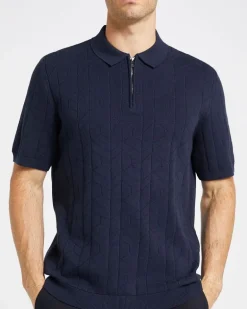 Jacquard Zip Polo