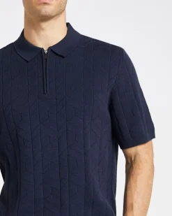Jacquard Zip Polo