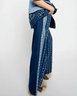 Joanne Hynes Double Denim Crystal Embellished Two Tone Jean