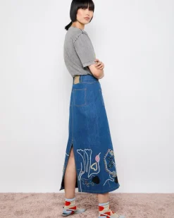 Joanne Hynes 'Tiger Lady' Embellished Denim Skirt